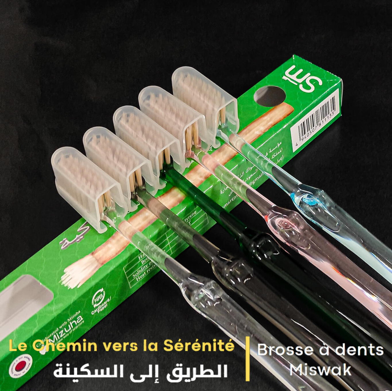 Brosse à dents Siwak/Miswak Classique Intelligente pour Adultes – Design Classique Transparent